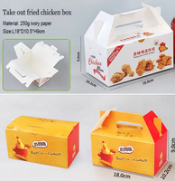 Boîte alimentaire personnalisée en gros pour hamburgers, fast-food, ailes de poulet frites coréennes, emballage de livraison à emporter avec poignée