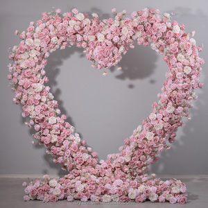 Arco de Flores con Rosas y Paniculata para Bodas, Eventos y Fiestas, Arco Decorativo en Forma de Corazón con Soporte, <span class=keywords><strong>Fondo</strong></span> Floral Artificial - Product Image 4