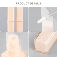 Tubes cosmétiques de luxe vides en PETG pour brillant à lèvres/baume à lèvres, avec bouchon à vis, double logo personnalisé, couleur personnalisée, recyclables, étiquetage de surface
