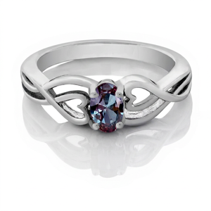 Anillo de Alexandrita, Anillo de Compromiso, Anillo Ovalado de Alexandrita para Mujer, Anillo Vintage con Halo, Joyería Hecha a Mano, Piedra de Nacimiento de Junio para Regalo - Product Image 1