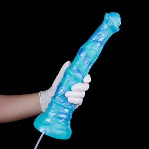 Dildo de silicona suave de 13.5 pulgadas de largo con rociador de agua eléctrico y ventosa, masajeador anal, vaginal y de punto G para la masturbación. - Product Image 3