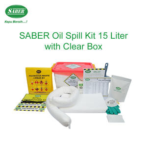 Kit anti-déversement d'hydrocarbures SABER efficace de 15 litres avec boîte transparente, kit de réponse avec boîte transparente pour les fuites de laboratoire et d'équipement. - Product Image 4