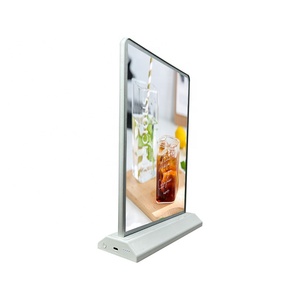 Exhibidor de Carteles LED Ultra Delgado de Doble Cara, Recargable, A4, para Interiores, de Escritorio, para Menús - Product Image 6