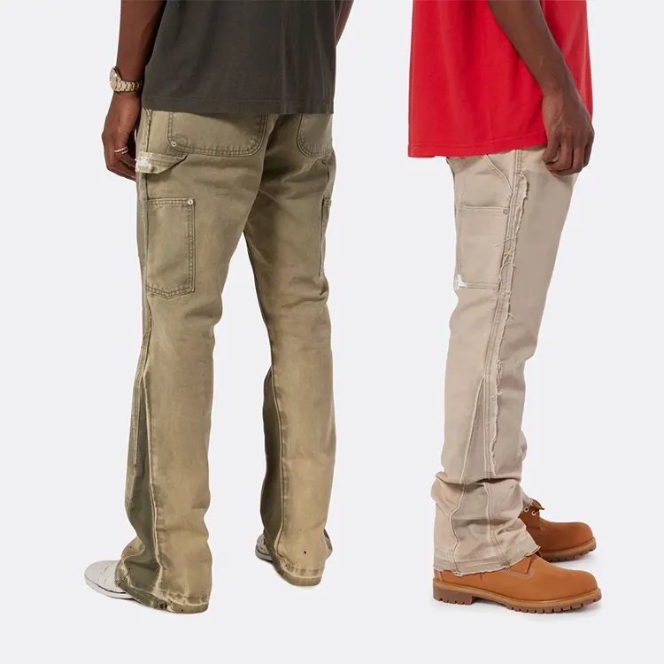 Jeans évasés OEM pour hommes, baggy, pantalon droit en cloche, grande taille, personnalisé, offre spéciale