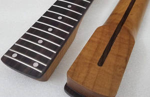 24 Frettes <span class=keywords><strong>Paddle</strong></span> Neck Roasted Flame Maple Palissandre Fingerboard 25.5 "Scale Length Paddles Headstock - Product Image 5