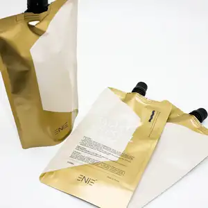 100ml 250ml 300ml Custom Printed Aluminum Foil Stand Up Moisture Proof Plastic Hair Care Packaging Bag With Spout