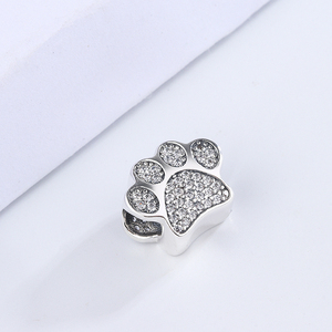 Las nuevas mujeres <span class=keywords><strong>de</strong></span> diamantes Cz plata perro mascota gato <span class=keywords><strong>de</strong></span> la pata colgante encantos pulseras - Product Image 5