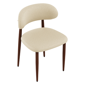 Ensemble de 2 chaises de salle à manger modernes et durables en tissu de lin écologique, dossier capitonné, rembourrage en mousse, pieds en bois, fauteuils inclinables manuels pour salon - Product Image 6