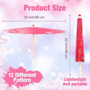 Parapluie chinois en papier huilé pour mariages, parasol en bambou et soie, parapluie de danse à motifs floraux pour douche nuptiale, accessoire de photographie - Product Image 3
