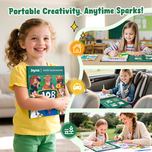Livre de coloriage à l'aquarelle portable Joycat pour enfants, pour la maternelle, thème des métiers, livre de coloriage à l'eau - Product Image 2