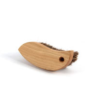 Manche en bois en forme de S brosse en cuir à poils de cheval haute densité brosse de nettoyage intérieur de voiture brosse pour les soins