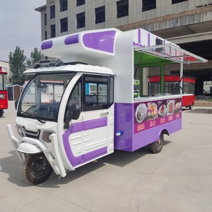 Carrito de Comida Rápida Compacto de Acero Inoxidable con 3 Ruedas, Triciclo Móvil para Hamburguesas y Té de Burbujas - Product Image 2