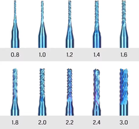 Fraise à maïs en carbure haute dureté 0,5-12 mm, taille personnalisée, OEM, droite et gauche, revêtement nano bleu pour l'acier