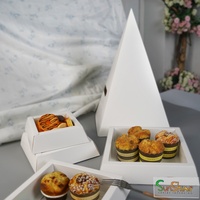 Sunshine Wiederverwendbare Pyramiden-Kuchenbox aus Pappe mit Anpassbarer Farbe - Dreieckiger Takeaway-Behälter