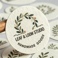 Autocollants ronds en papier texturé imprimés sur mesure, étiquettes circulaires adhésives, décalcomanies personnalisées en relief pour l'emballage de produits artisanaux