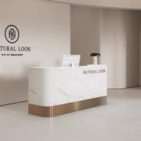 Comptoir de salon de beauté en bois de conception moderne d'hôtel Offre Spéciale réception de bureau blanche Table de réception magasin de vêtements centre de caisse