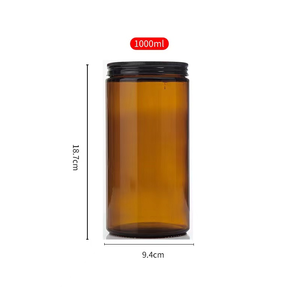 Bocaux à bougies en verre transparent ambré personnalisés avec logo, 50 ml/100 ml/250 ml/500 ml, avec bouchon à vis, bocal à bougie de luxe vide - Product Image 6