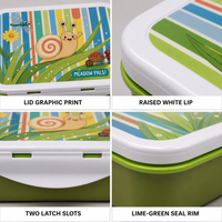 Boîte à lunch bento multifonctionnelle en plastique biodégradable de qualité alimentaire à 100 %, imprimée sur mesure, motif dessin animé, facile à nettoyer, emballage alimentaire – Vente chaude