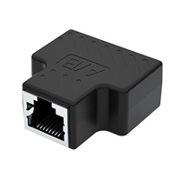 Adaptor Pemisah 3 Arah RJ45 8P8C Tipe T Konektor Kabel Jaringan Kontak Berlapis Emas Ekstensi LAN Ethernet Grosir Massal