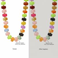 Collier ras du cou en perles d'acrylique effet marbre avec pendentif cœur, entretoises dorées et disques rondelles, couleur marron chocolat, style bohème, pour usage quotidien et soirées