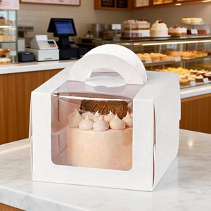 Boîte à gâteau d'anniversaire personnalisée de 4 pouces 16x16x12cm emballage en carton pour boulangeries artisanales cafés et service de traiteur - Product Image 5