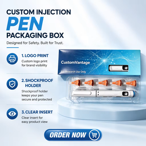 Free Trademark Layout Injection Pen Folding Box Adjustable Logo Position and Size Custom Printed Beauty Device <b>Paper</b> Box - Product Image 2