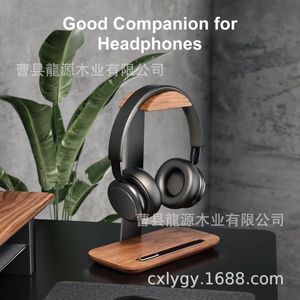 Wooden Gaming <b>Headset</b> <b>Stand</b> 8.5 In Modern Minimalist Desktop Holder For Home Office Use - Product Image 2