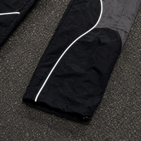 Setelan Tracksuit Techwear Reflektif Mewah dengan Cetak DTG, Jaket Berkerudung Warna-Blok dan Celana Cargo, Streetwear Pria Dua Potong