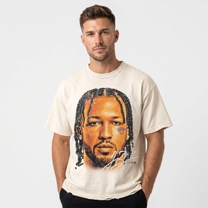 T-shirt à manches courtes pour homme, coupe classique, avec impression photo, 100% coton, col roulé, design uni, logo sur le devant - Product Image 6