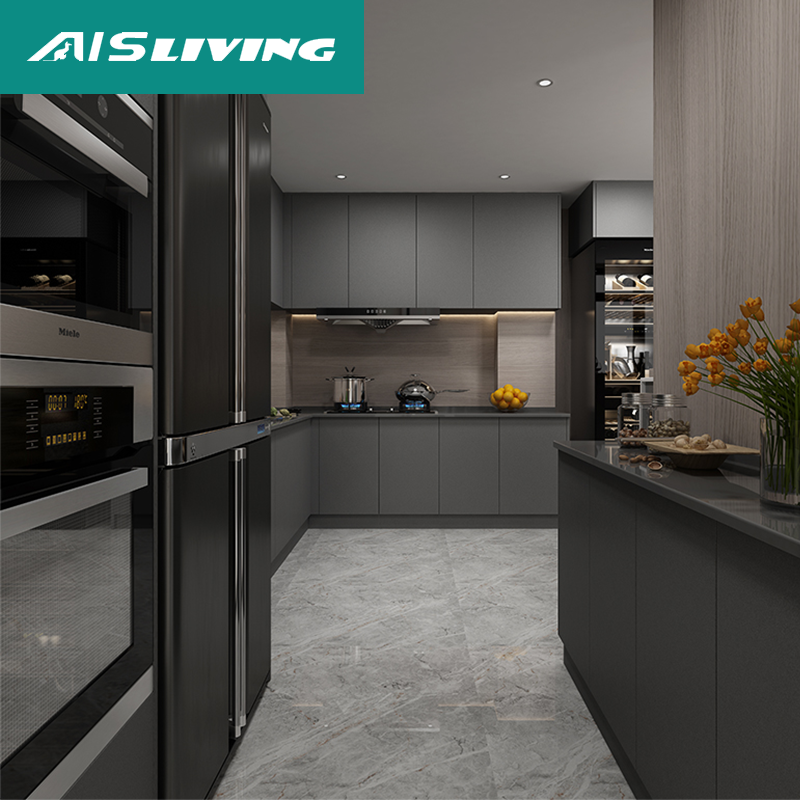 AIS Modern Minimalistic Style Designs Small Complete Custom Home Furniture L Shaped Melamine Unit Cabinets Kitchen With Sink · image 2