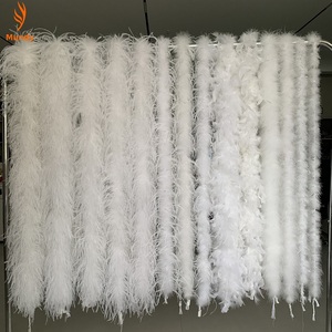 Boa en plumes d'autruche naturelles blanches de 2 yards, parfait pour les bouquets de mariage et les embellissements de robes de mariée - Product Image 4