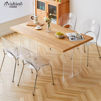 Chaise de salle à manger en acrylique transparent, Design scandinave moderne, siège en plastique, pieds en métal, italien