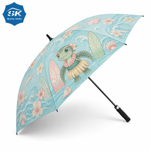 Paraguas con estampado de tortuga, paraguas de golf con impresión digital completa, para parejas, de 120 cm de ancho, resistente al viento, en oferta. - Product Image 4