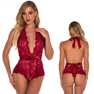 Camisón Sexy de Encaje Transparente para Mujer, Lencería Sexy de Encaje, Body de Talla Grande - Product Image 3