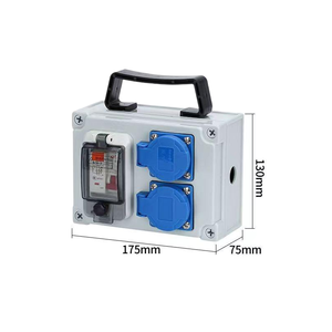 กล่องรวมสายไฟแบบพกพา 2 ช่อง IP65 ขนาด 175x130x75 มม. พร้อมเต้ารับ 2 ช่อง 10A และอุปกรณ์ป้องกันไฟรั่ว 1 ช่อง 32A 1P+N - Product Image 2