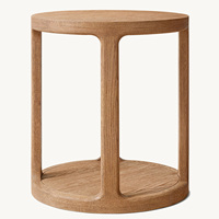 Rhoohill Maßgefertigter Amerikanischer Stil Hochwertiger Wohnzimmer Beistelltisch Massivholz Retro Nachttisch Schlafzimmer Bett Runder Beistelltisch