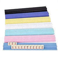 Supports de tuiles de Mahjong américains de luxe avec design à poussoirs, pour 4 joueurs, en bois coloré, ensemble de supports pour cartes de Mahjong, support de Mahjong américain