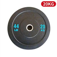 Vente en gros de plaques de poids en granules de caoutchouc multicolores avec logo personnalisé de 5 à 25kg, de 11 à 55lb pour l'entraînement physique en salle de sport