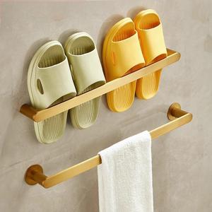 Standard Pa <b>Copper</b> Towel Bar Single Bar Antique Style Minimalist Bathroom Accessory Light Luxury No Drill Slipper Rack - Product Image 1