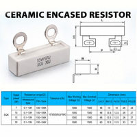 Résistance bobinée en céramique SQK 7W-20W à borne annulaire, performance stable haute température pour contrôleur de moteur