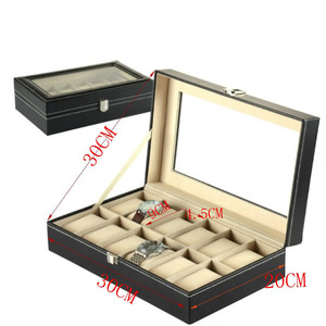 Boîte de rangement et de présentation de <span class=keywords><strong>montres</strong></span> de luxe en PU à 12 emplacements <span class=keywords><strong>pour</strong></span> <span class=keywords><strong>hommes</strong></span>, idéale <span class=keywords><strong>pour</strong></span> <span class=keywords><strong>les</strong></span> <span class=keywords><strong>montres</strong></span> mécaniques – Offre spéciale - Product Image 3