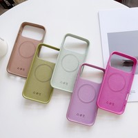 Coque de téléphone portable en silicone liquide magnétique de haute qualité, couleur unie, pour iPhone 17 16 15 Pro Max, antichoc, finition mate