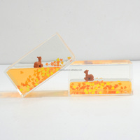 Décoration de bureau flottante en acrylique liquide, presse-papier pour jouets éducatifs, cube aquatique personnalisé avec flotteur en forme de cœur