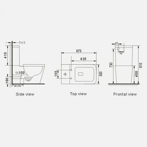 Inodoro de cerámica de dos piezas para hoteles Diseño moderno Drenaje S-Trap Stock barato - Product Image 6