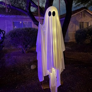 Guirlande lumineuse transfrontalière de 1,2 m en aluminium, motif fantôme, blanc chaud, IP65, télécommandée, pour décoration d'Halloween - Product Image 1