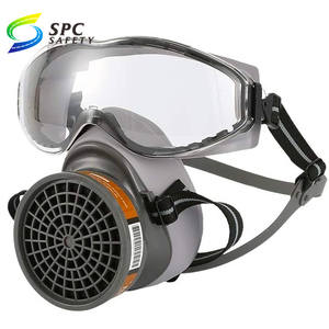 Peinture spray sécurité industrielle travail protection anti-gaz chimique respirateur silicone demi <span class=keywords><strong>masque</strong></span> <span class=keywords><strong>respiratoire</strong></span> avec lunettes de sécurité - Product Image 5