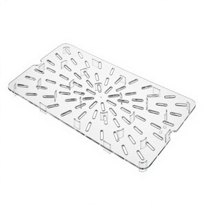 Plateau égouttoir flexible en polycarbonate transparent Gastronorm 1/1 pour évier de restaurant, support de lavage de vaisselle, cuisine commerciale - Product Image 1