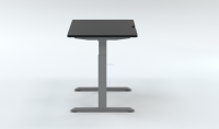 Bureau d'angle exécutif pour la maison, livraison directe, gris, réglable électriquement