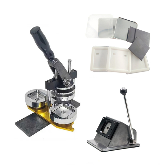 50*50mm Plated Metal Badge Making Machine with 100 Refrigerator Magnets 100 Badges Set for Refrigerator Magnet Badge Creation