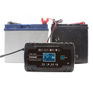 شاحن بطارية ذكي أوتوماتيكي من فوكسر OEM&ODM بقوة 12 فولت و24 فولت و8 أمبير، شاحن بطارية سيارات للبطاريات الحمضية الرطبة والجل والـ AGM وليثيوم فوسفات الحديد، أسود اللون - Product Image 6